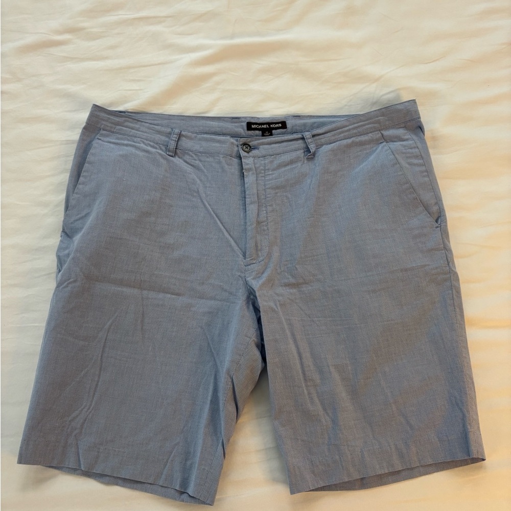 Michael Kors Men's Light Blue Flat Front Shorts